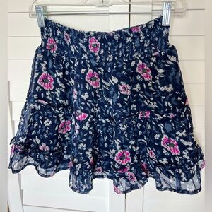 NWT Vineyard Vines Helenium Ruffle Tiered Skirt Deep Bay Blue Size S